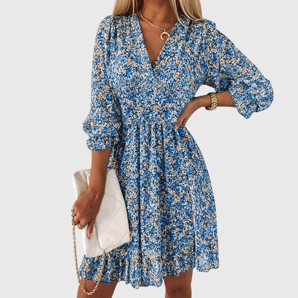 Floral Puff Sleeve Dress Summer for Women
