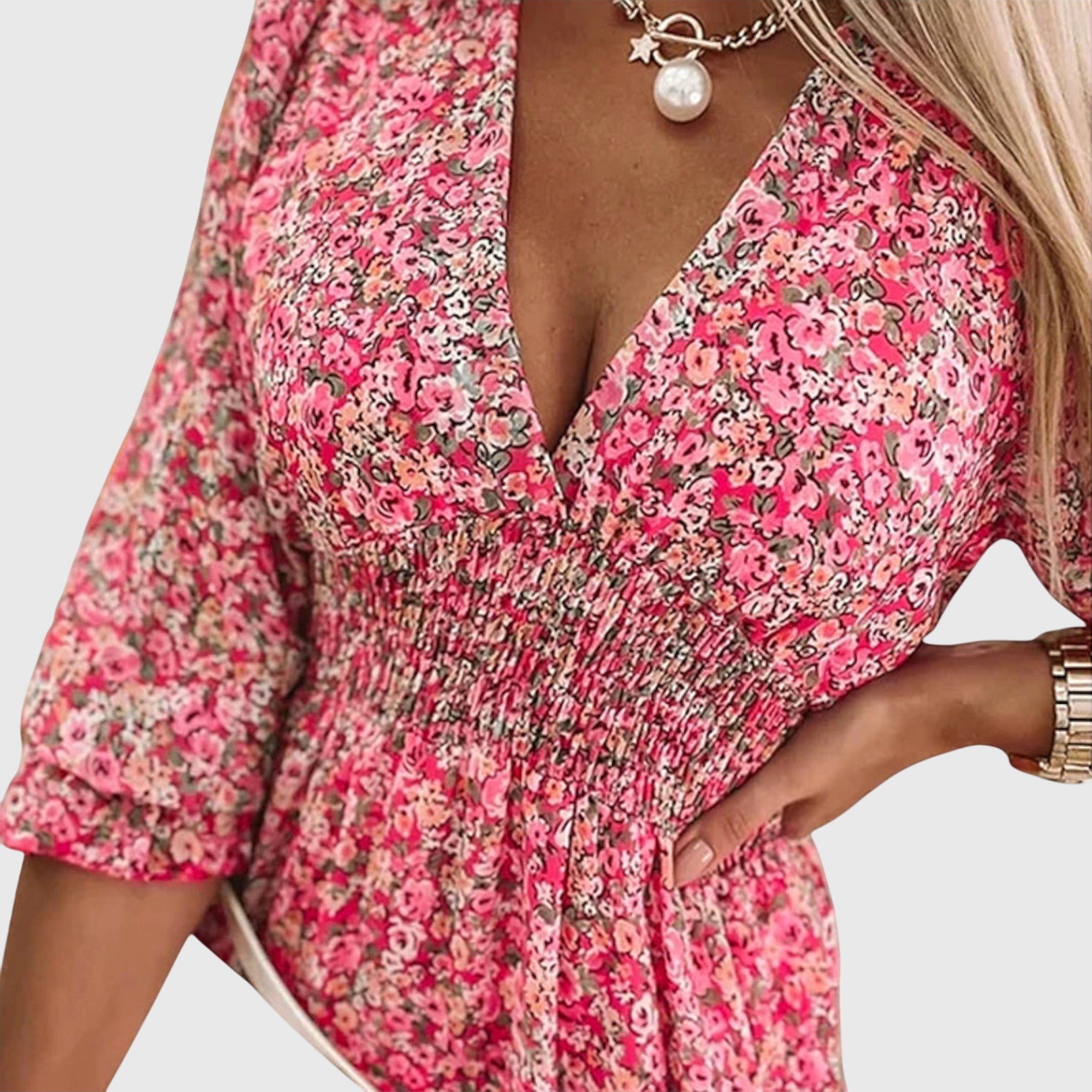 Floral Puff Sleeve Dress Summer for Women