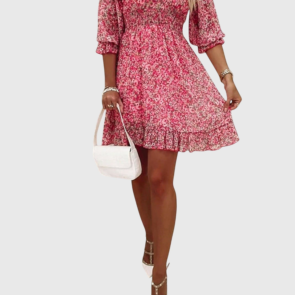 Floral Puff Sleeve Dress Summer for Women