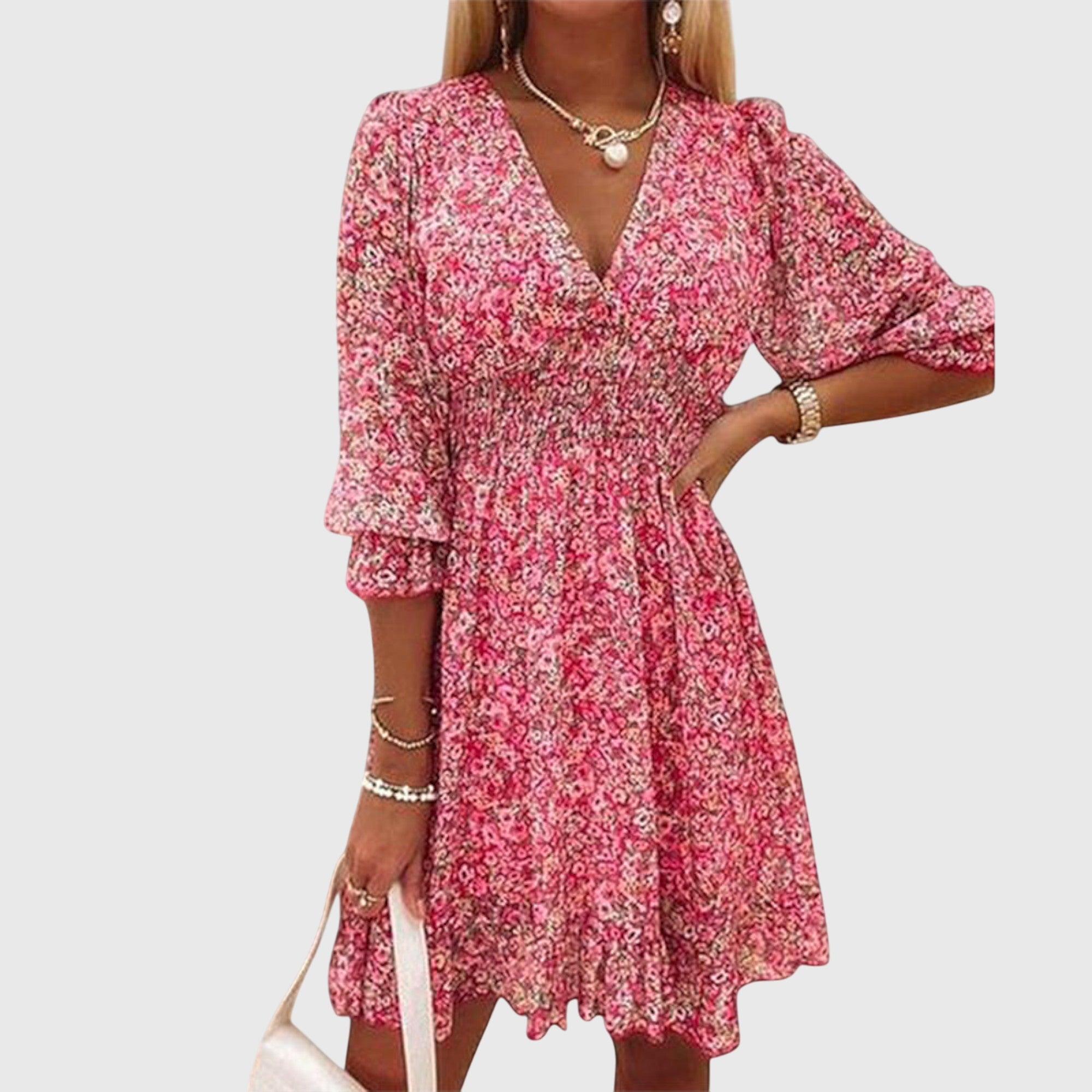 Floral Puff Sleeve Dress Summer for Women