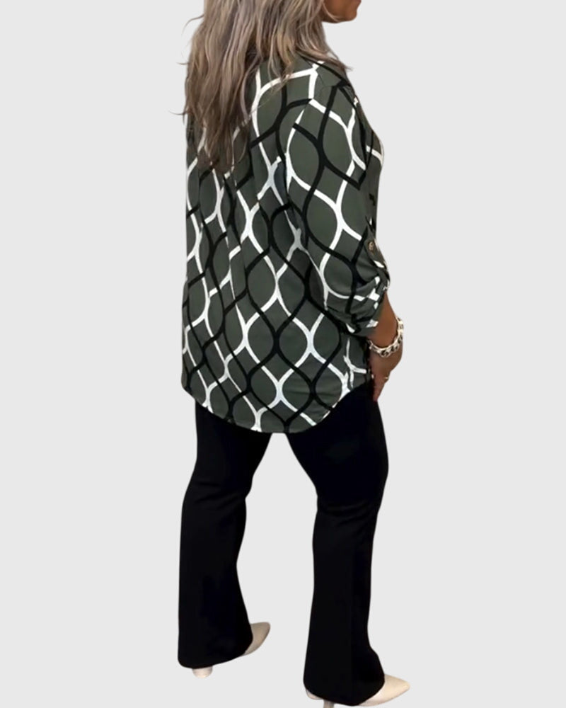 Blue Crinkle Cotton V-Neck Button-Front Blouse for Women Cicadias Tops Cicadias
