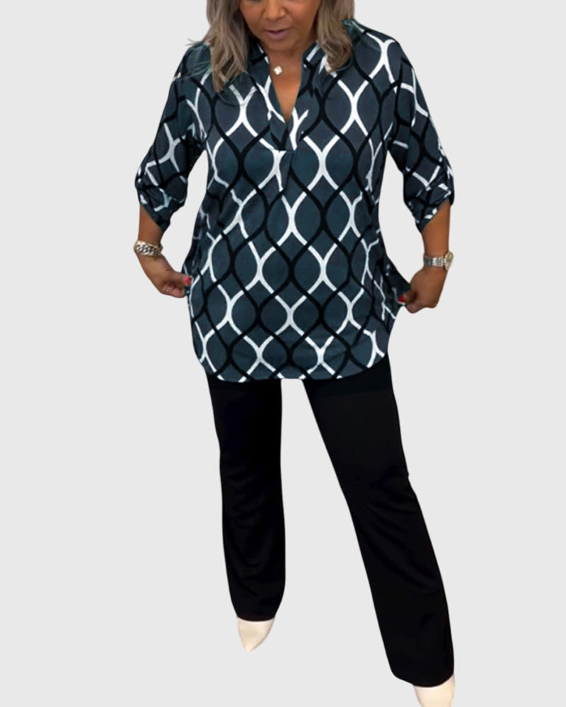 Blue Crinkle Cotton V-Neck Button-Front Blouse for Women Cicadias Tops Cicadias