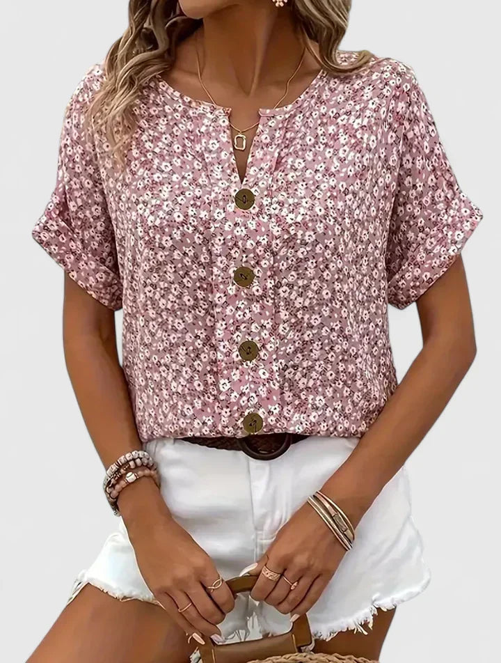 Floral Button-Front Crop Top Casual Summer for Women Cicadias Tops Cicadias