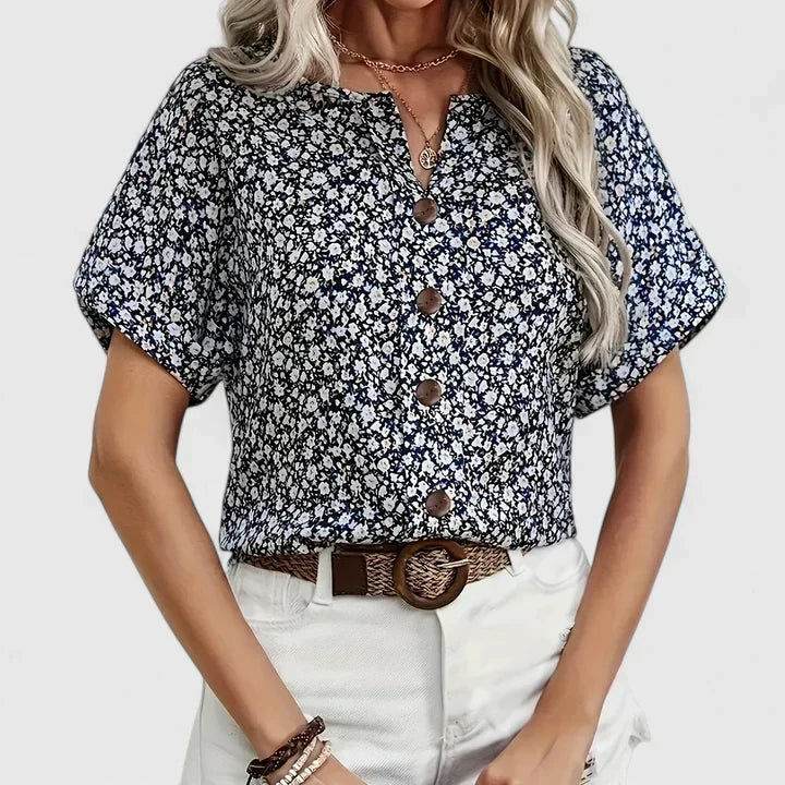 Floral Button-Front Crop Top Casual Summer for Women Cicadias Tops Cicadias
