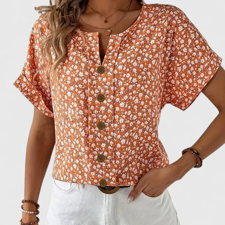 Floral Button-Front Crop Top Casual Summer for Women Cicadias Tops Cicadias
