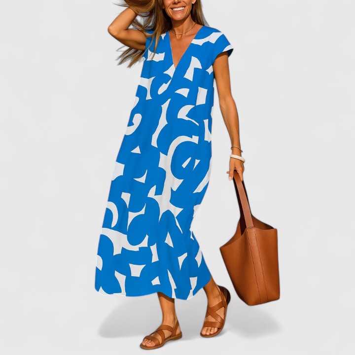 Geometric Print Caftan Maxi Dress Casual for Women Cicadias Dresses Cicadias