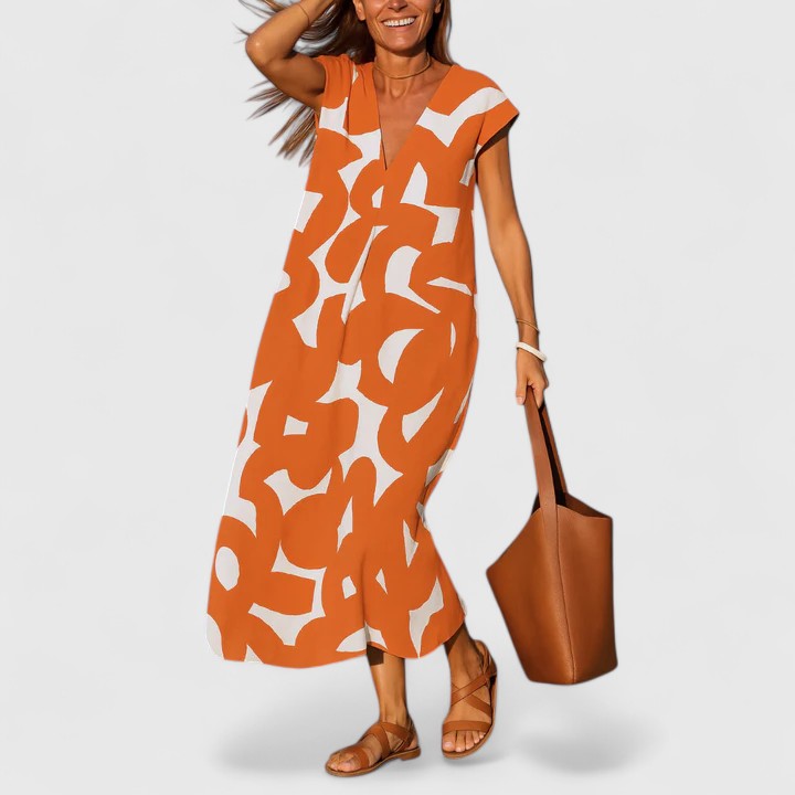 Geometric Print Caftan Maxi Dress Casual for Women Cicadias Dresses Cicadias