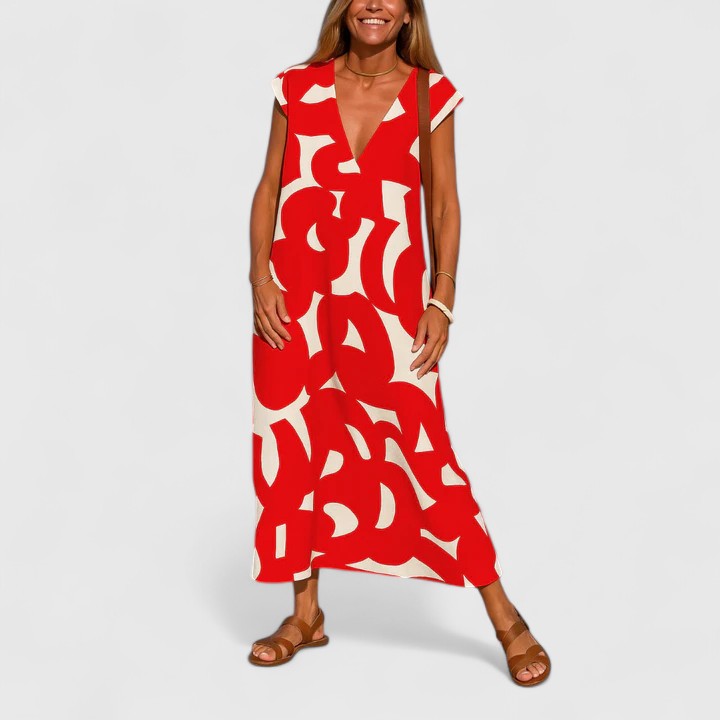Geometric Print Caftan Maxi Dress Casual for Women Cicadias Dresses Cicadias