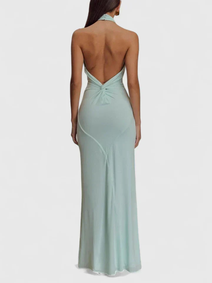 Mauve Twisted Halter Column Maxi Dress - Evening Cicadias Dresses Cicadias