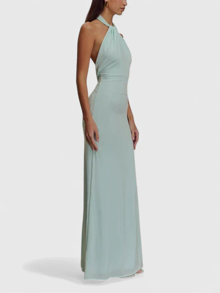 Mauve Twisted Halter Column Maxi Dress - Evening Cicadias Dresses Cicadias