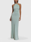 Mauve Twisted Halter Column Maxi Dress - Evening Cicadias Dresses Cicadias