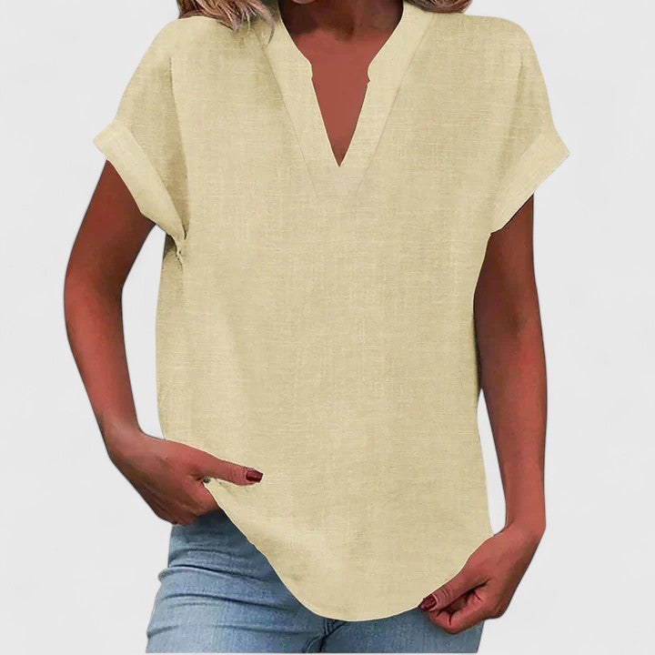 Oversized Linen V-Neck Top Casual Summer for Women Cicadias Tops Cicadias