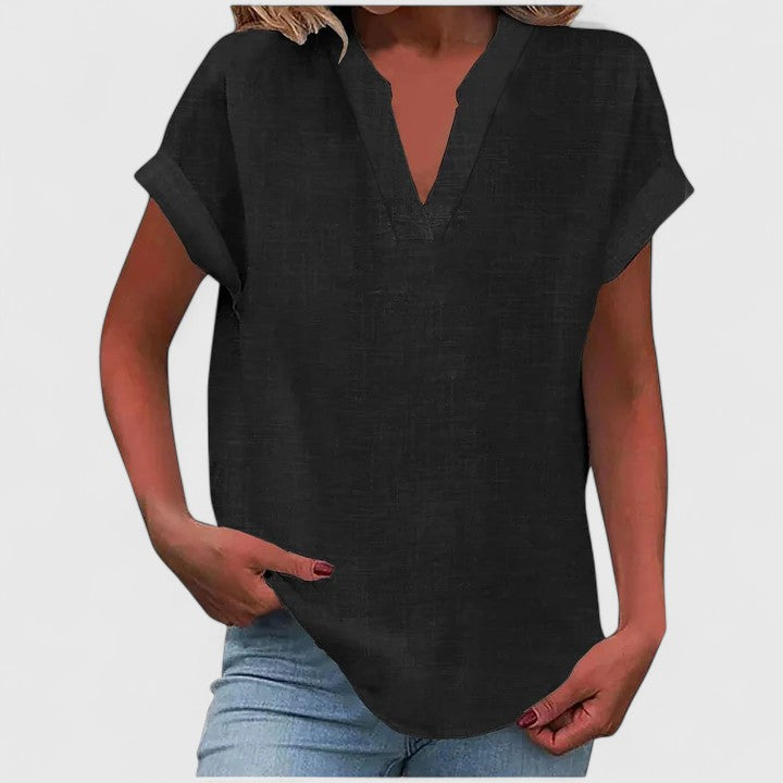 Oversized Linen V-Neck Top Casual Summer for Women Cicadias Tops Cicadias