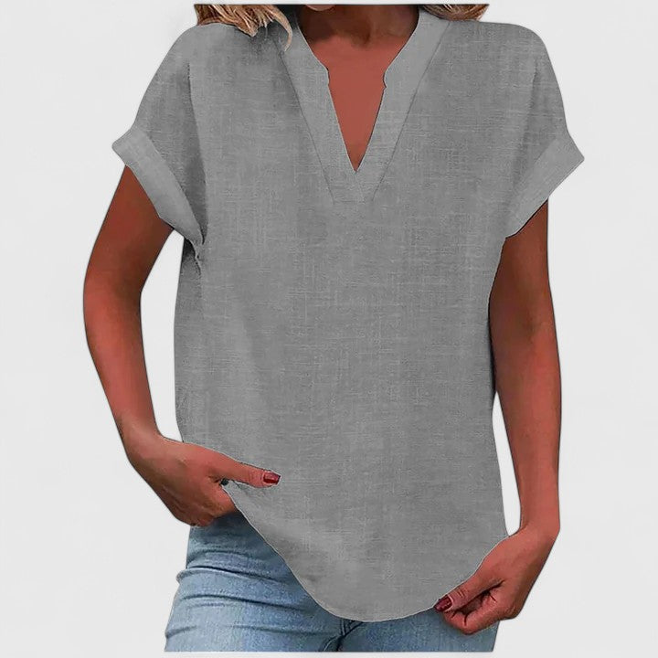 Oversized Linen V-Neck Top Casual Summer for Women Cicadias Tops Cicadias
