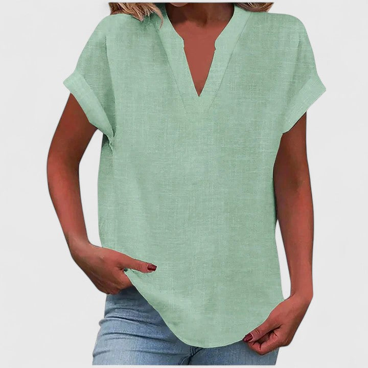 Oversized Linen V-Neck Top Casual Summer for Women Cicadias Tops Cicadias