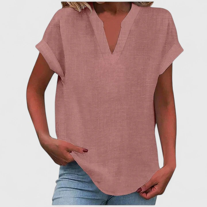 Oversized Linen V-Neck Top Casual Summer for Women Cicadias Tops Cicadias