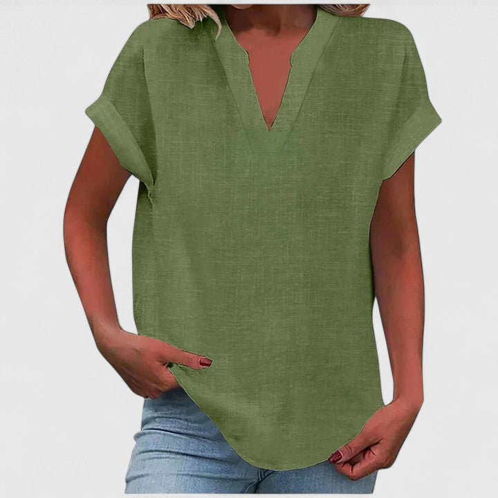 Oversized Linen V-Neck Top Casual Summer for Women Cicadias Tops Cicadias