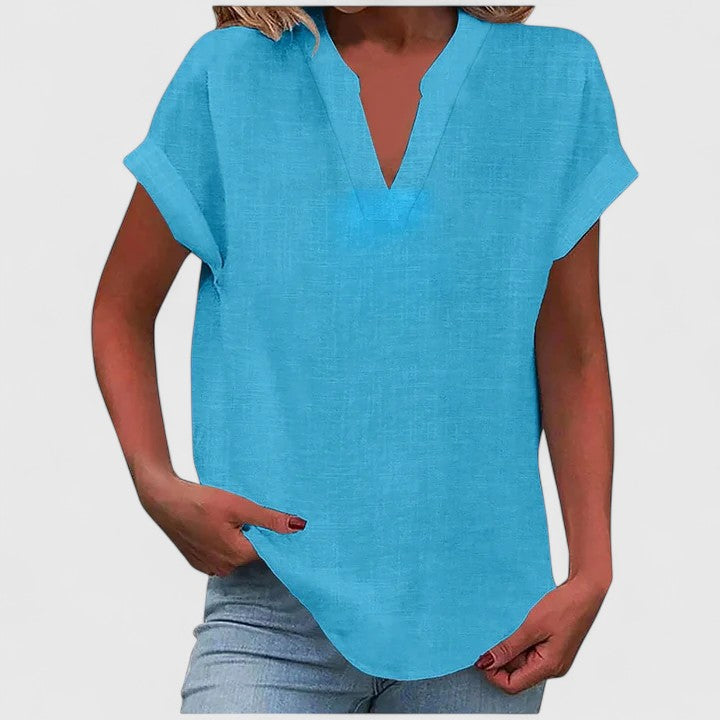 Oversized Linen V-Neck Top Casual Summer for Women Cicadias Tops Cicadias