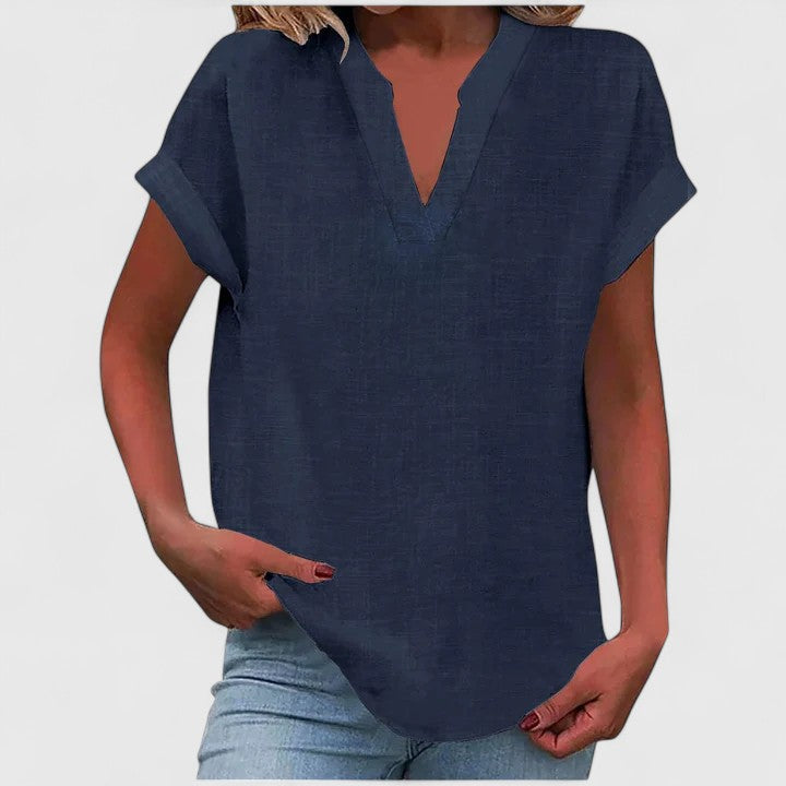 Oversized Linen V-Neck Top Casual Summer for Women Cicadias Tops Cicadias