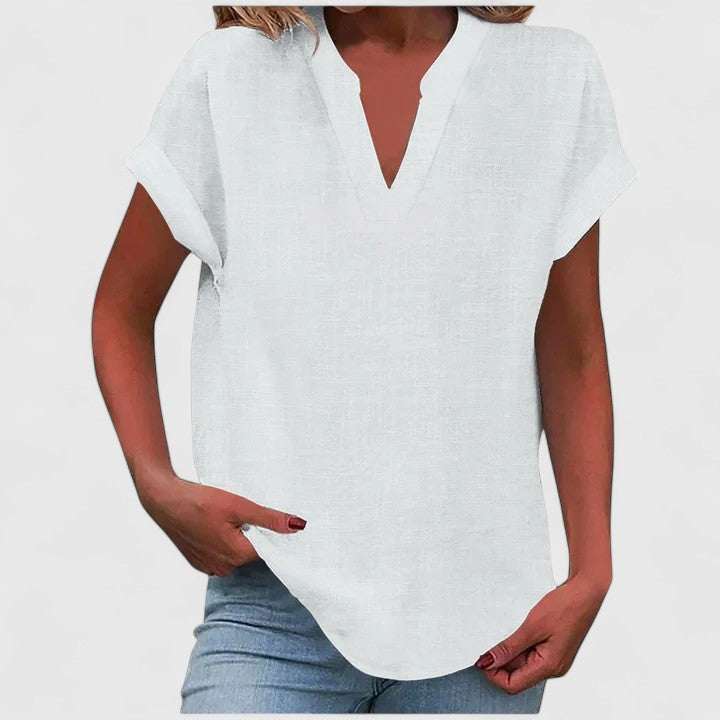 Oversized Linen V-Neck Top Casual Summer for Women Cicadias Tops Cicadias