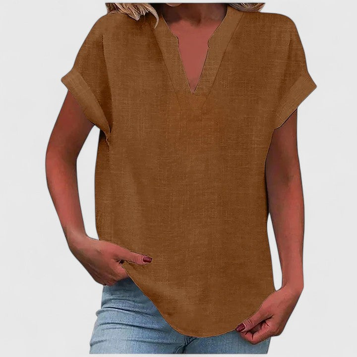 Oversized Linen V-Neck Top Casual Summer for Women Cicadias Tops Cicadias