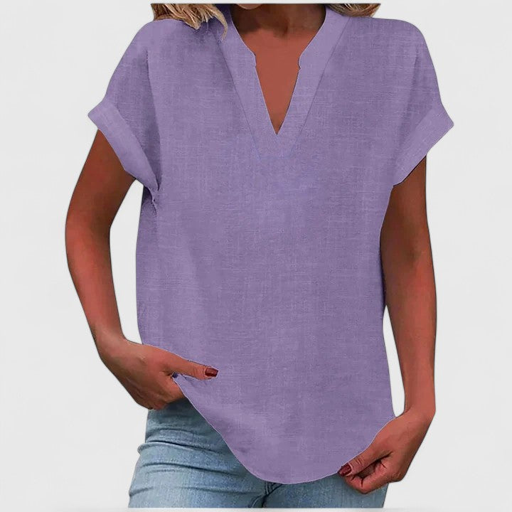 Oversized Linen V-Neck Top Casual Summer for Women Cicadias Tops Cicadias