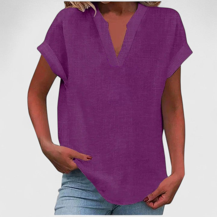 Oversized Linen V-Neck Top Casual Summer for Women Cicadias Tops Cicadias