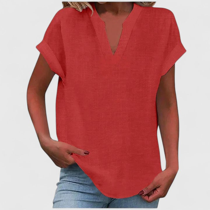 Oversized Linen V-Neck Top Casual Summer for Women Cicadias Tops Cicadias