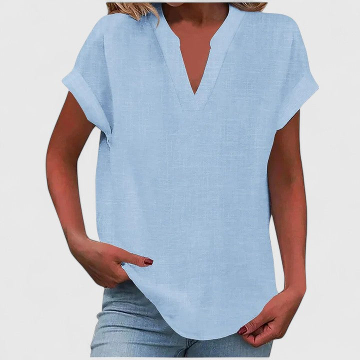 Oversized Linen V-Neck Top Casual Summer for Women Cicadias Tops Cicadias