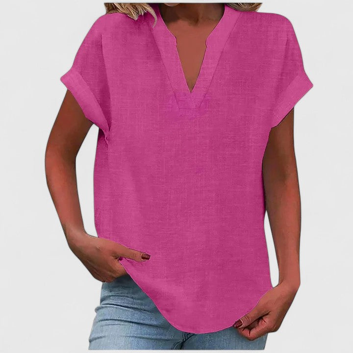 Oversized Linen V-Neck Top Casual Summer for Women Cicadias Tops Cicadias