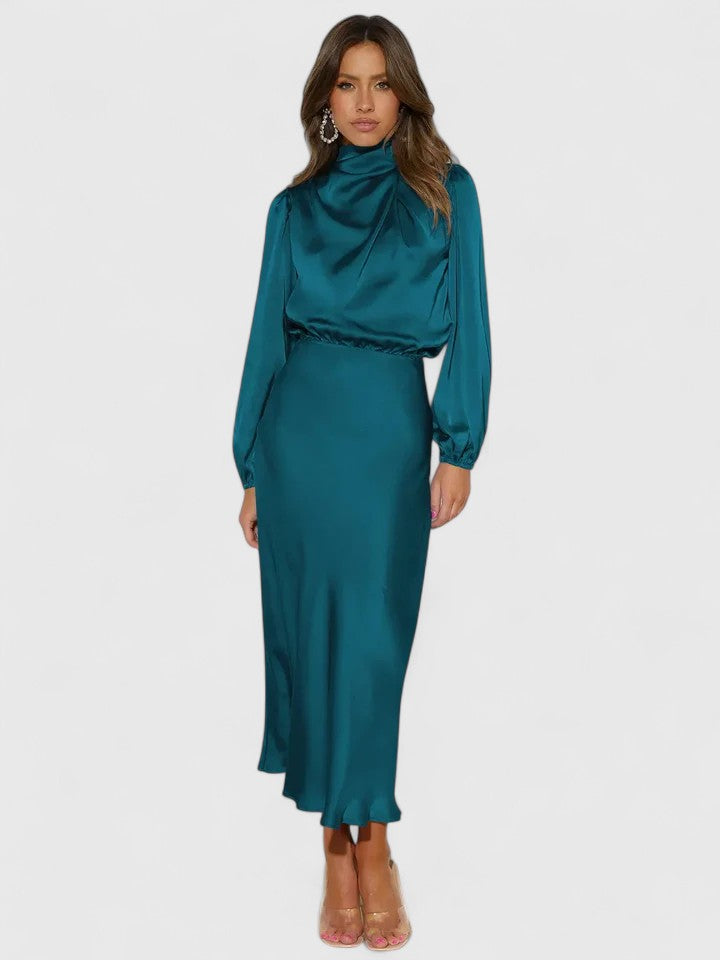 Satin Midi Dress Evening for Women Cicadias Dresses Cicadias