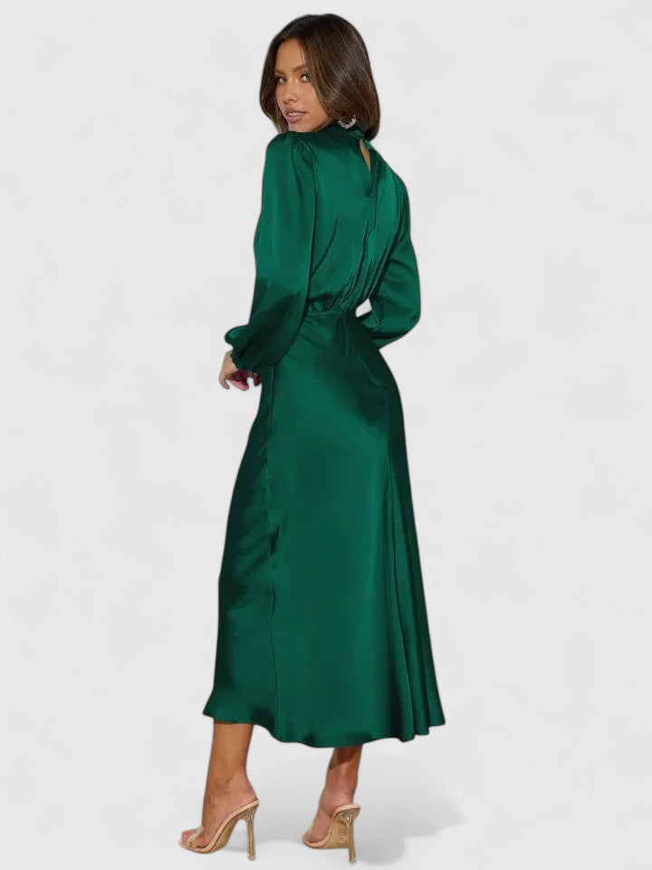 Satin Midi Dress Evening for Women