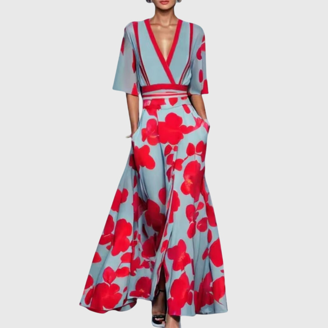 Floral Wrap Maxi Dress Casual for Women