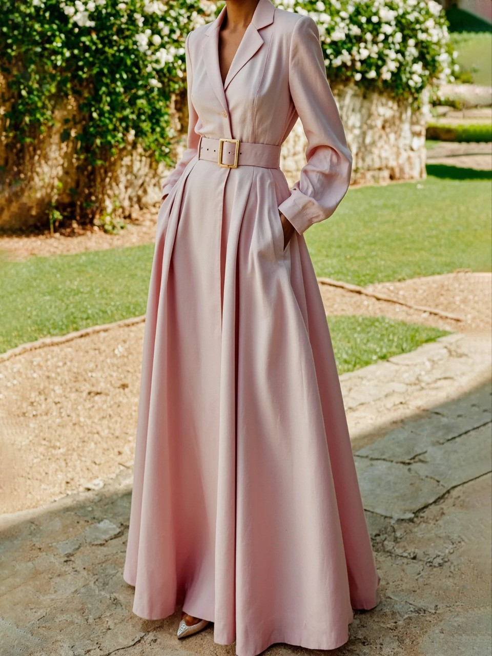 Pleated Blazer Midi Dress Summer for Women